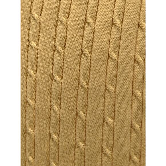 Vintage Sedgefield Golf Men's Size Medium Vest Yellow Cotton Cable Knit V-Neck - Picture 2 of 5